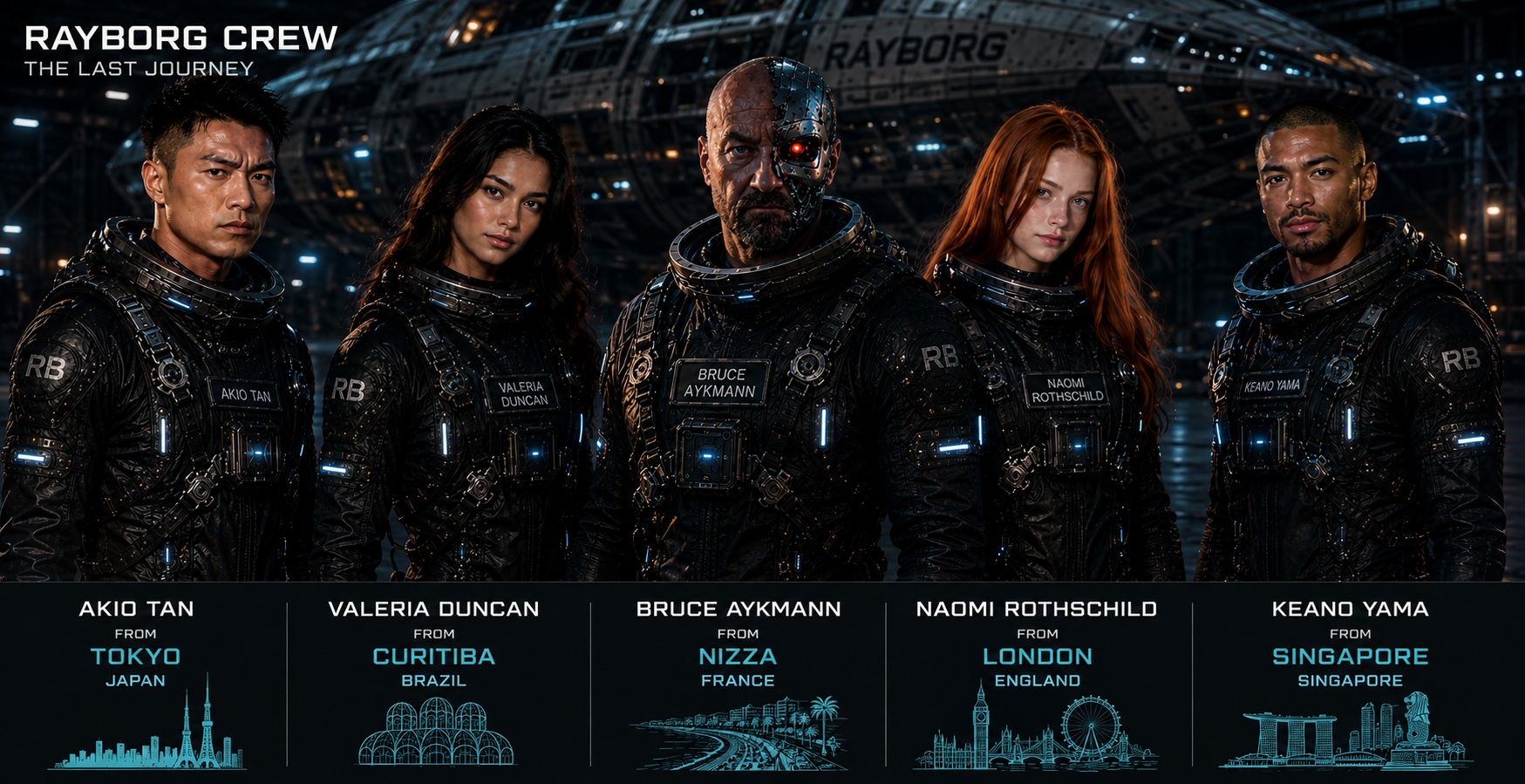 RayBorg crew: Akio Tan, Valeria Duncan, Bruce Aykmann, Naomi Rothschild and Keano Yama